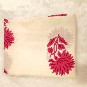 mul mul cotton pink floral print fabric (S 07 )